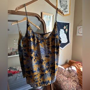 Banana Republic Mustard/Navy Floral Camisole XL